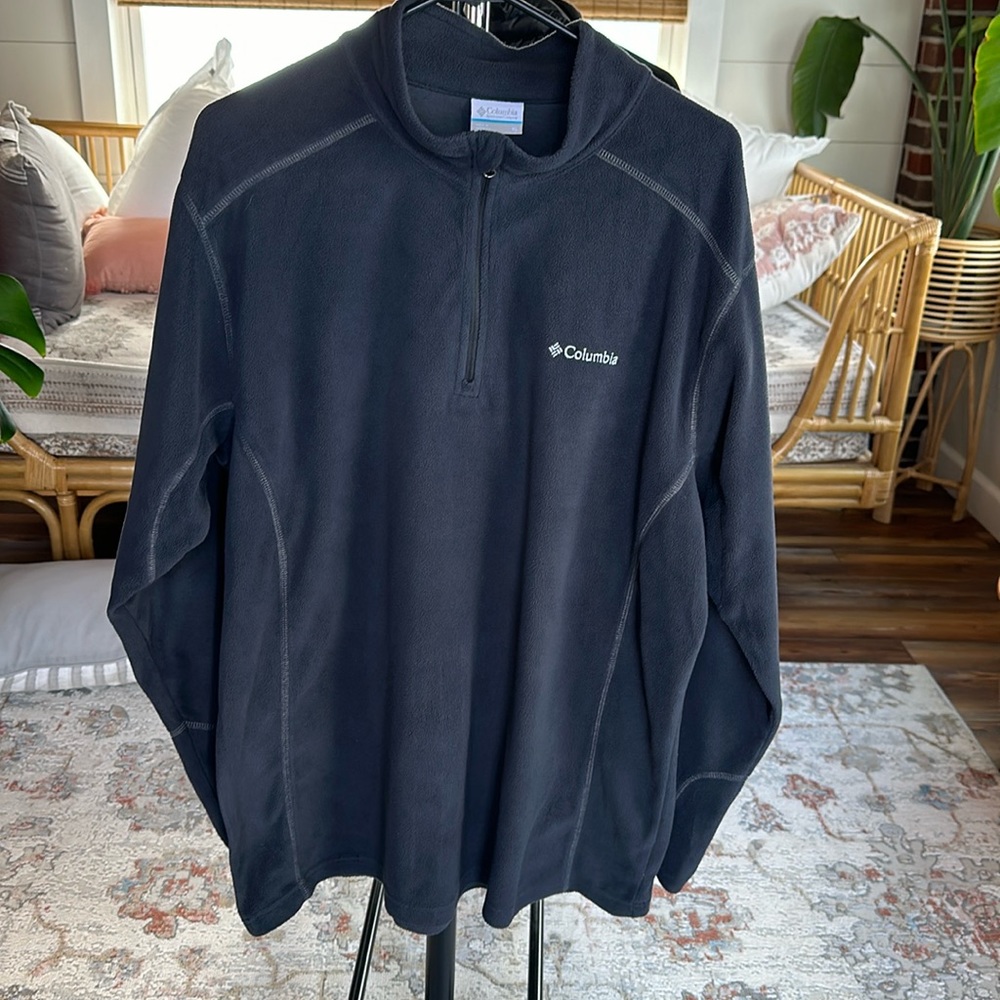 Men's Columbia Black Klamath Range Half Zip Microfleece Pullover Size xl